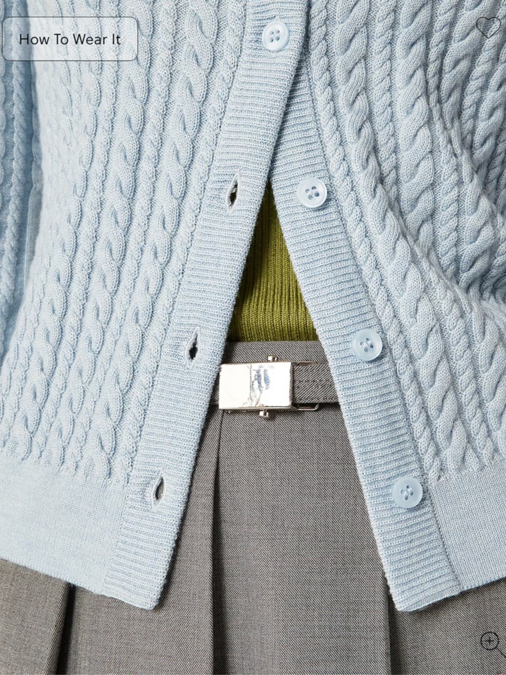 J Crew Cable-knit crewneck cardigan in merino wool - Picture 3 of 5